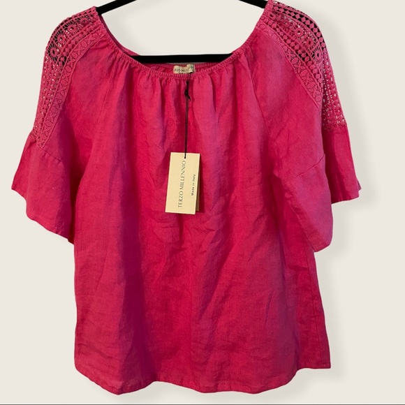Terzo Millennio Tops - Terzo Millennio NWT Pink 100% Linen Size 10/S